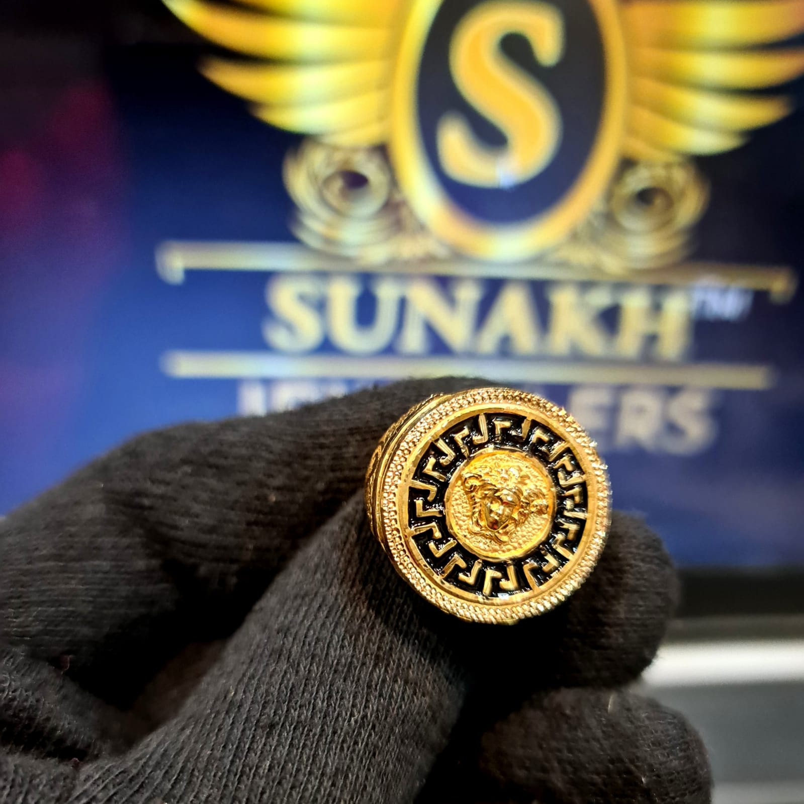 Gold Ring with logo Versace - IetpShops Egypt