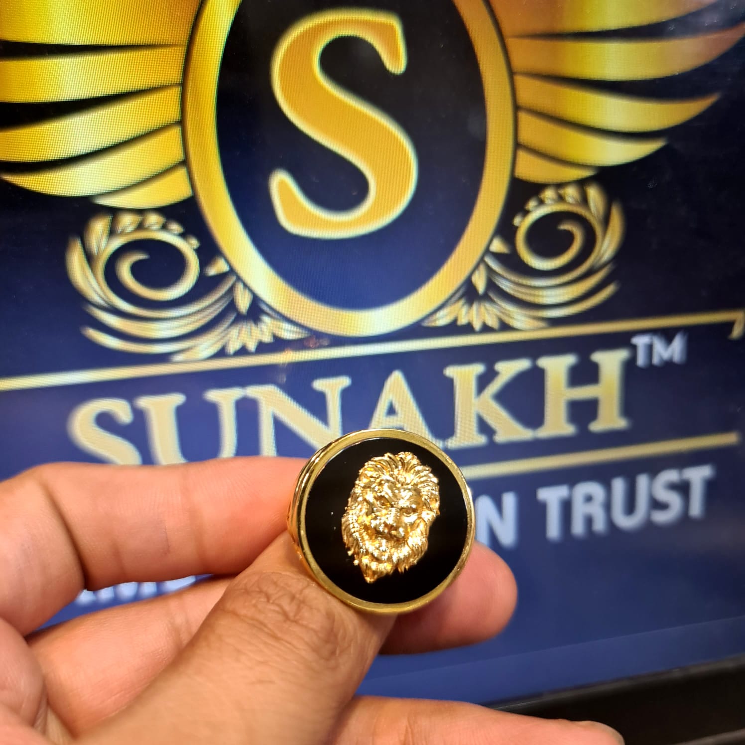 22K Solid Gold Lion Ring R6048 TR | Royal Dubai Jewellers