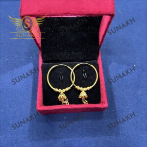 LIGHT WEIGHT GOLD HOOP EARINGS WITH DANGLER