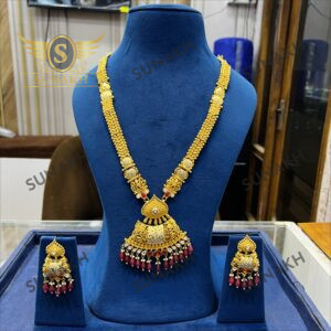 DESIGNER GOLD LONG NECKLACE SET