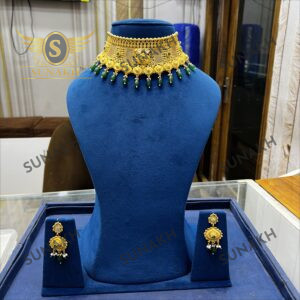 GREEN DROP HEAVY SOUTH INDIAN CHOKER